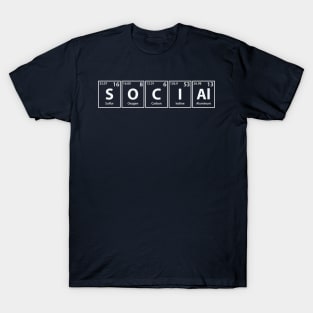 Social (S-O-C-I-Al) Periodic Elements Spelling T-Shirt